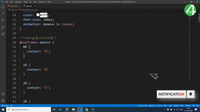 Text Reveal Animation Effect | Random Text Animation | Tutorial In Hindi | Code4Education | 2K20 ?? смотреть онлайн