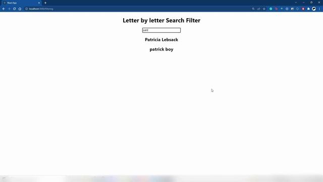 Letter by Letter Search Filtering | REACT | JAVASCRIPT смотреть онлайн