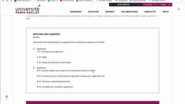 2024/2025 APPLICATION STEPS FOR MASTERS AND BACHELOR COURSES IN FRANCE смотреть онлайн