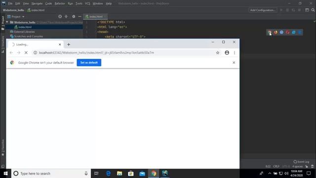 "Hello World!" in html using WebStorm смотреть онлайн