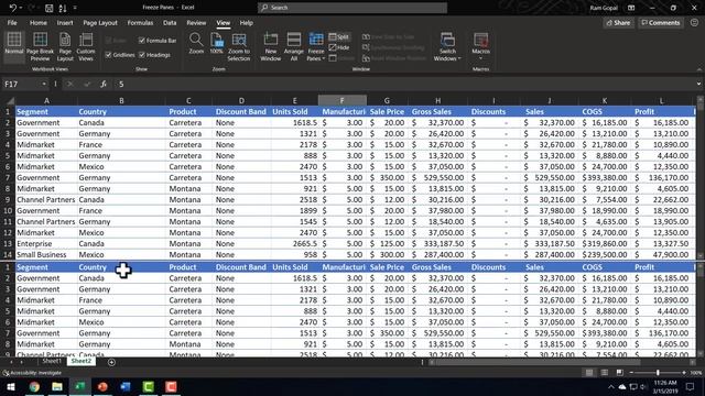 Excel Freeze Panes (Freeze | Split Panes | Hide/Unhide) смотреть онлайн