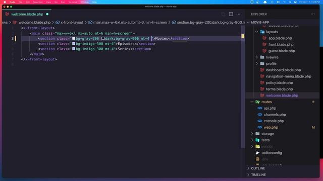 Laravel Livewire Tutorial Create Movie Website #41 Create Controllers Routes and add Sections смотреть онлайн