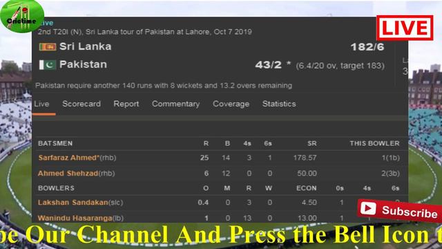 Cricket Live Streaming SL Vs PAK 2nd T20 Match 07-10-2019 | Crictime