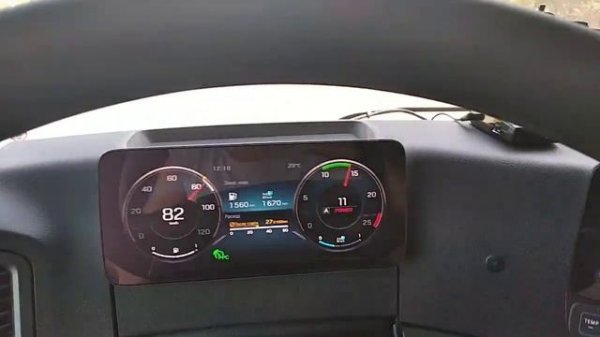 Обзор функций Мерседес Актрос 1845, управление горным тормозом,круиз контроль. Рейс на Барнаул.