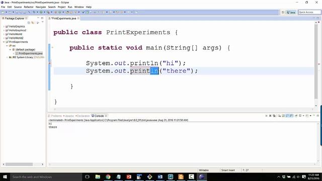Intro Java - Print statements смотреть онлайн