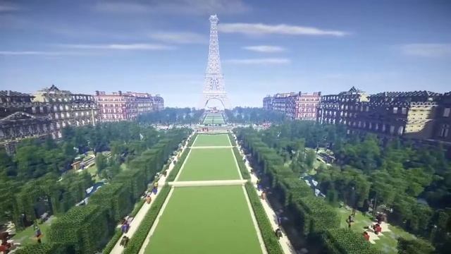 Майнкрафт эйфель башня Minecraft Eiffel Tower in Minecraft JerenVids смотреть онлайн