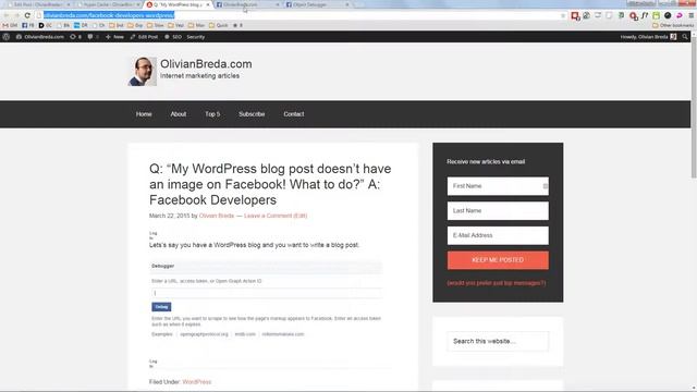 Q: "Why doesn't my WordPress blog post have an image on Facebook!" A: Visit Facebook Developers смотреть онлайн