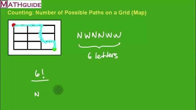 Counting: Number of Possible Paths on a Grid (Map) смотреть онлайн