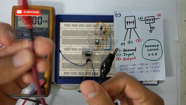 How to check 7905 Voltage Regulator with multi-meter practically. смотреть онлайн