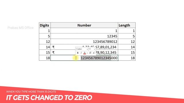 How to Add more than 15 Digits on a Cell in Excel @Prabasmsoffice смотреть онлайн