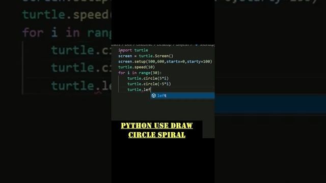 Python programming use draw Circle spiral #short #youtubeshort #coding смотреть онлайн
