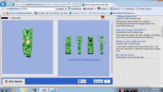 Minecraft best no hands creeper skin смотреть онлайн
