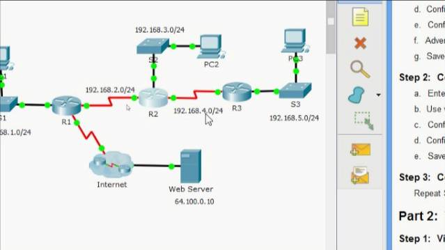 3.2.1.8 Packet Tracer - Configuring RIPv2 смотреть онлайн