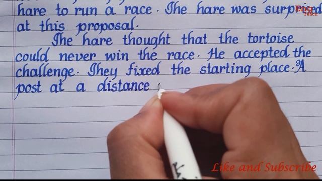 Writing Story"The hare and the Tortoise"in English|  writing|English writing |handwriting|Eng Teach смотреть онлайн