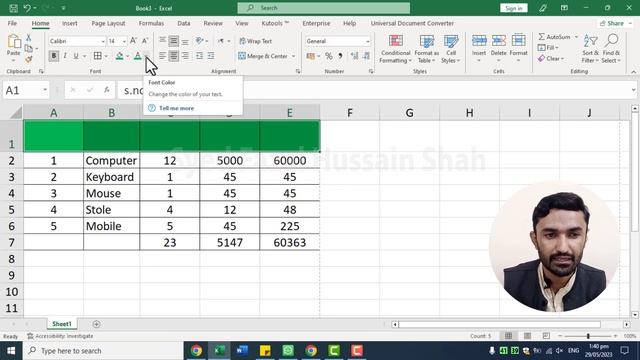3# How To Change Font In MS Excel, Font Size & Color |How To Bold, Italic, Underline A Text In Exce