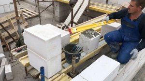Кладка угла. Кладка газоблока/газобетона. Как сделать угол. Построить дом из газоблока.