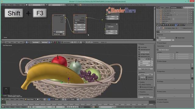 Quick Open Node Editor Window with Shortcut in Blender Cycles 2.79 смотреть онлайн