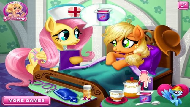 My Little Pony Baby Video - Applejack Stomach Care MLP Game For Kids смотреть онлайн