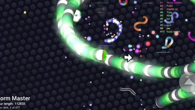 Slither. io 225 000+ массы. Интересная игра. смотреть онлайн