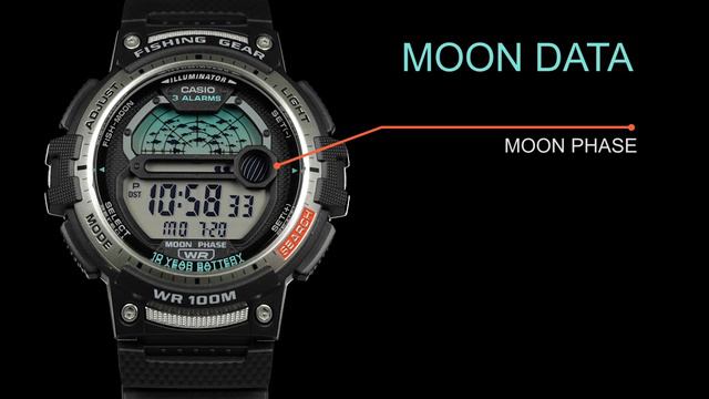 Casio Digital WS1200: Fishing Timer Watch смотреть онлайн