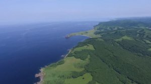Бухта Безымянная «Пресное озеро» (преска) п.Дунай Приморский край с высоты