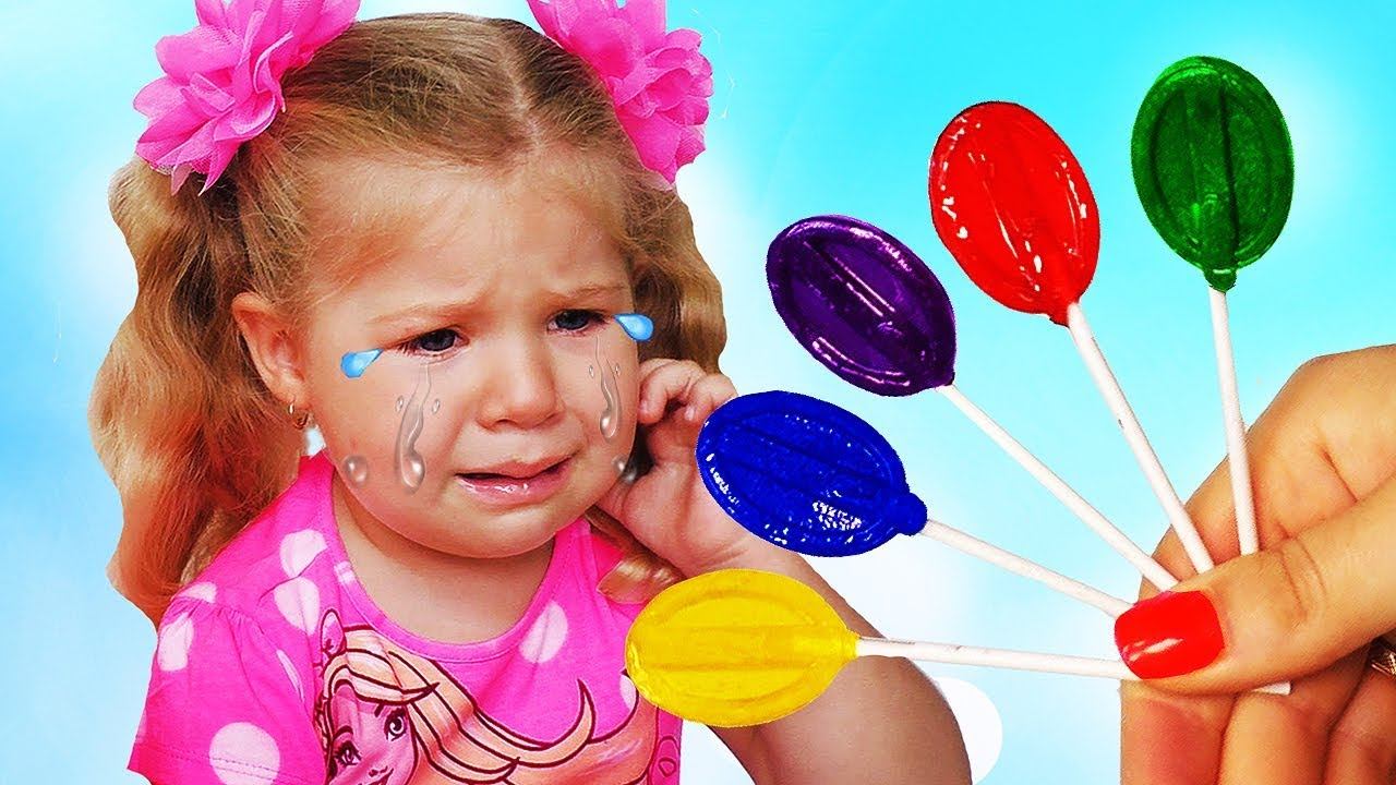 Bad baby with tantrum and crying for lollipops Little Babies learn colors with finger song video смотреть онлайн