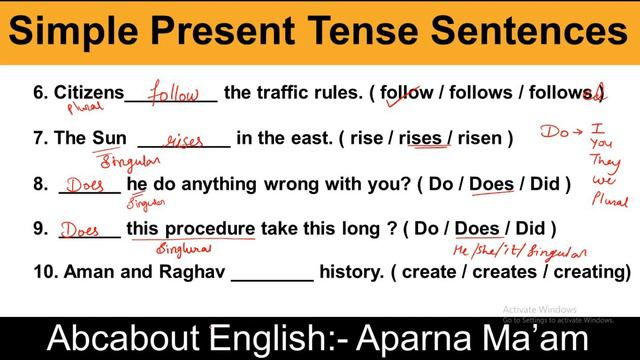 PRESENT INDEFINITE TENSE Practice set | Grammar Exercise: Simple Present Tense | Tense Worksheet смотреть онлайн