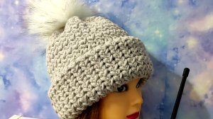 Шапочка с отворотом крючком. Подробное видео для начинающих.