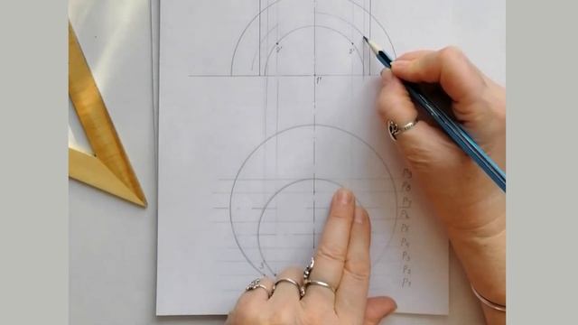 Пересечение поверхностей полусферы и цилиндра. Пошаговое видео. Инженерная графика смотреть онлайн