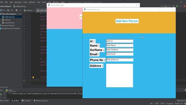 Python GUI Project | PhoneBook App with database смотреть онлайн