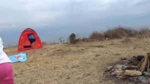 Пикник с палаткой Дисней Принцессы и костром на берегу моря Picnic tent and bonf