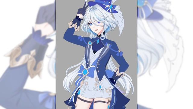 Furina (Genshin Impact) fan art - Ibis Paint X speed draw смотреть онлайн