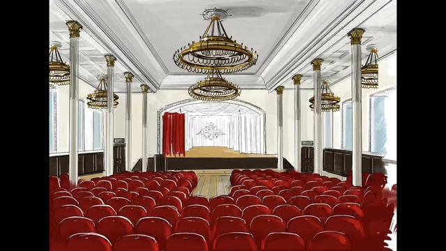 Скетч актового зала на IPAD Procreate app смотреть онлайн