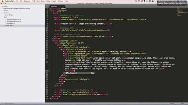 Bootstrap 4: Create a resume and CV page – Card – Introduction смотреть онлайн