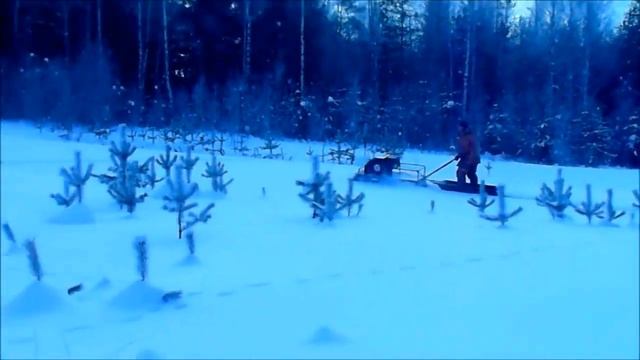 Мотобуксировщик Ураган Волк, глубокий уральский снег, тест драйв смотреть онлайн