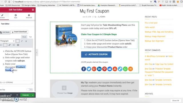 how to create coupon box in 5 Minutes with wordpress & elementor page builder смотреть онлайн