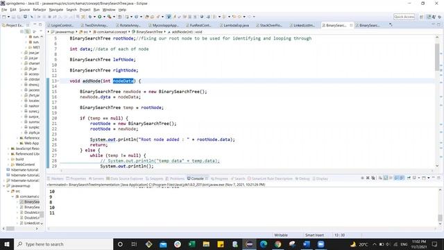 Binary Search Tree Implementation is Java | Adding Nodes | Traversing Technique смотреть онлайн