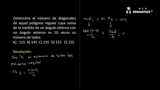 PREGUNTA DE ADMISIÓN | ¿Cómo hallarías las diagonales en un poligono regular? ✍️ смотреть онлайн