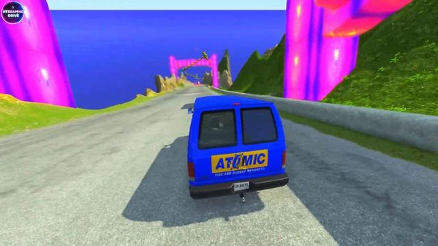 Epic Series Monster Trucks Jump Massive Speed Bumps Deep Water vs Giant Hammer - HT Beamng Drive смотреть онлайн