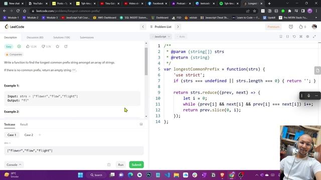 #leetcode #14 Longest Common Prefix in Javascript Code Fastest Solution смотреть онлайн