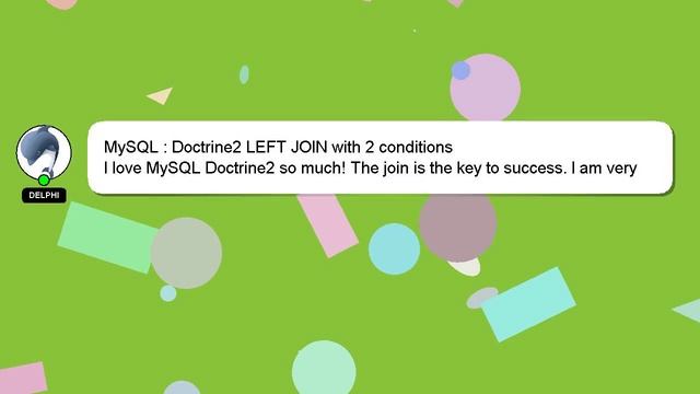 MySQL : Doctrine2 LEFT JOIN with 2 conditions смотреть онлайн