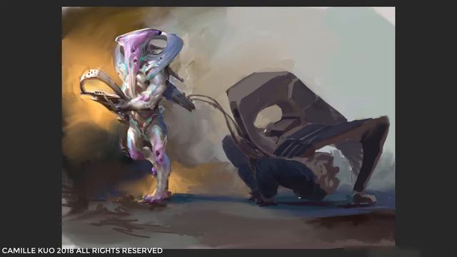 alien mech character concept digital painting creating process смотреть онлайн
