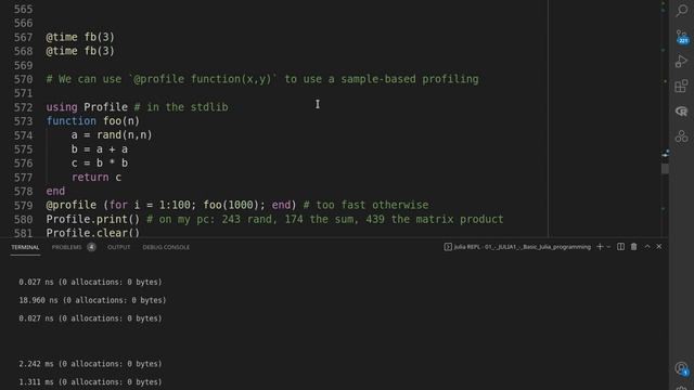 SPMLJ 01 JULIA1 6C Further Topics Part C Performances and errors: profiling, debugging, introsp смотреть онлайн