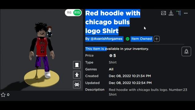 Red Hoodie With Chicago Bulls Logo Roblox Shirt смотреть онлайн
