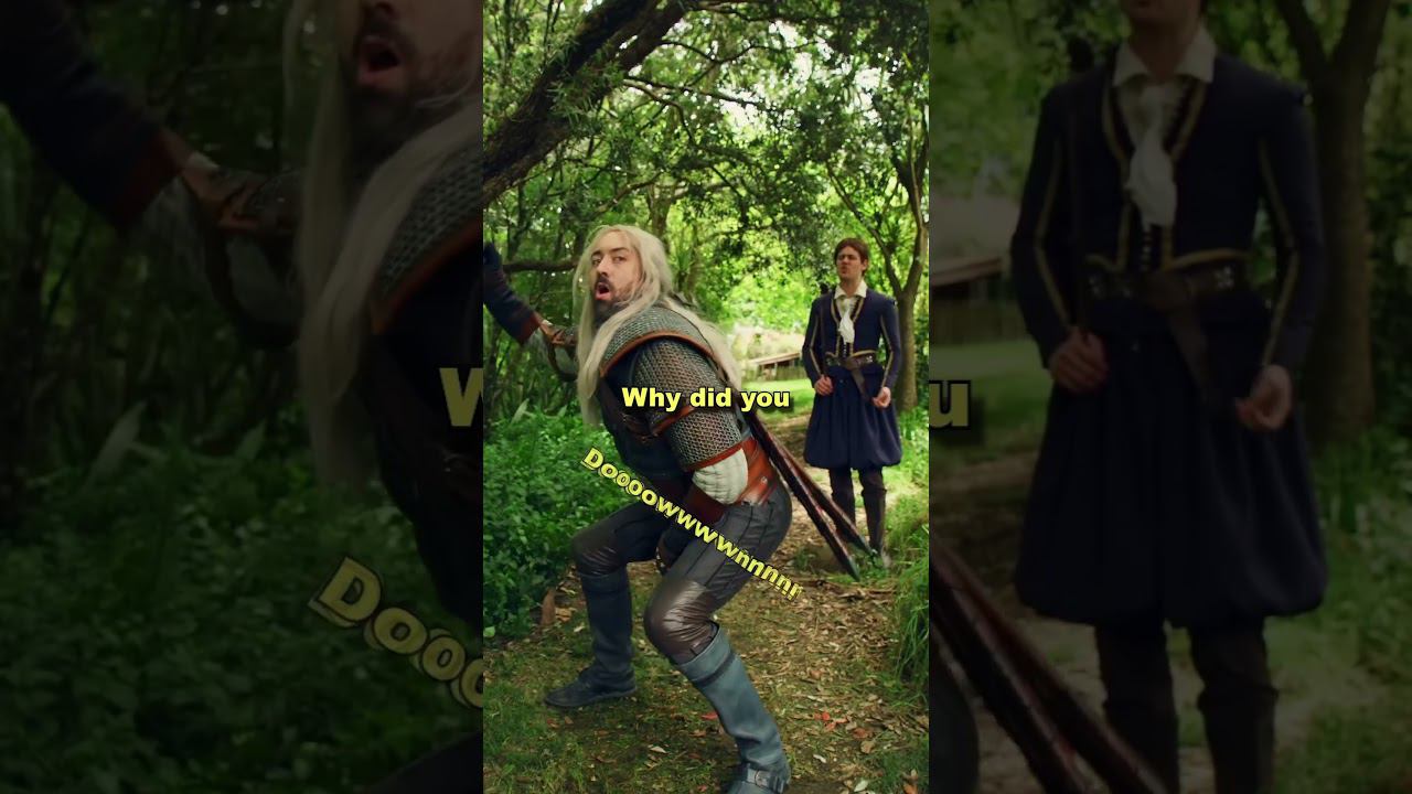 Даже Геральт старается следовать танцевальным трендам, к сожалению для Лютика #shorts #игры #скетч смотреть онлайн