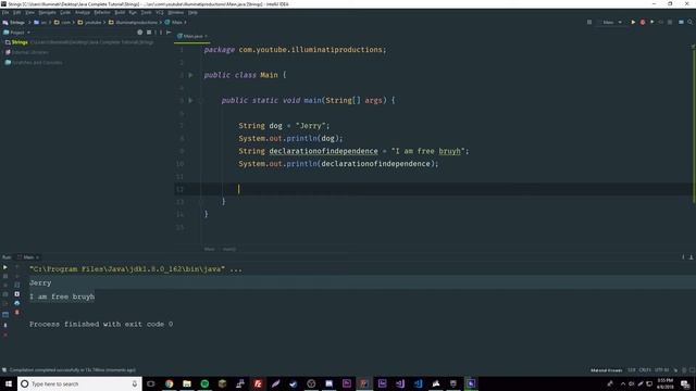 Java Tutorial Ep. 4 - Strings смотреть онлайн