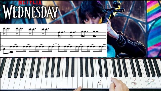 #wednesday #wednesdayaddams  Wednesday Playing Cello On The Piano Разбор на пианино 1 часть +НОТЫ