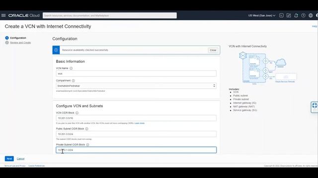 Oracle Cloud Infrastructure - Create Virtual Cloud Network with Internet Connectivity using Wizard смотреть онлайн