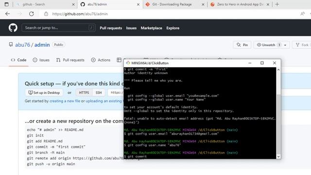 Git: "Please tell me who you are" error Solution || Upload projects to Github смотреть онлайн