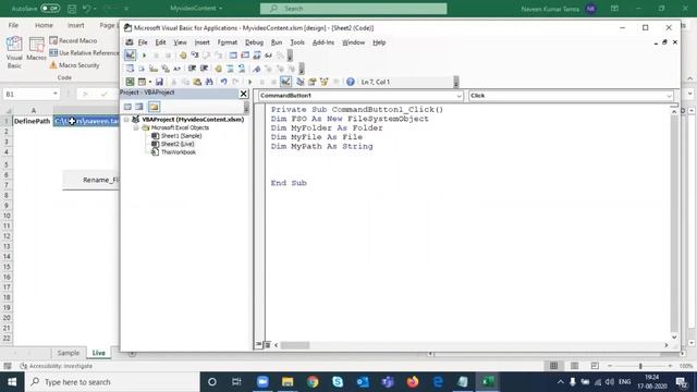 How to rename multiple files at once | Rename files in bulk using macro Excel VBA | #NaveenTamta | смотреть онлайн